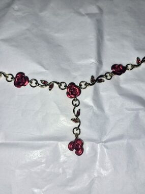 Red Rose Drop Necklace - Women Jewelry